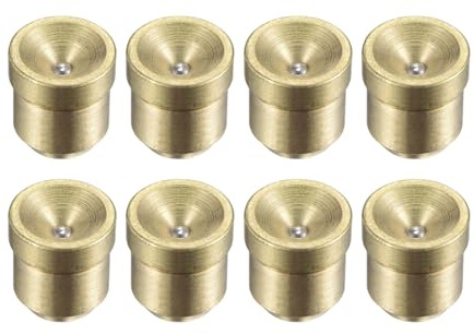 sourcing map Oliatore a sfera in ottone con flangia a pulsante per grasso e olio da 10 mm per sistema di lubrificazione, 8 pezzi
