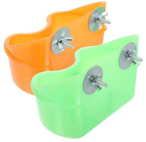 2pcs Parrot Food Holder Bird Feeding Cup Cage Bowl