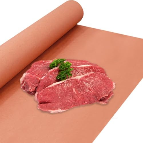 Umllpet Pink Butcher Paper, BBQ Kraft Paper, 45 cm x 15 m Deluxe Pink Butcher Paper Roll, Unwaxed Butcher Paper for BBQ, Grill, Smoker, Fish Meat, Smoking, Perfect Cooking of Juicy