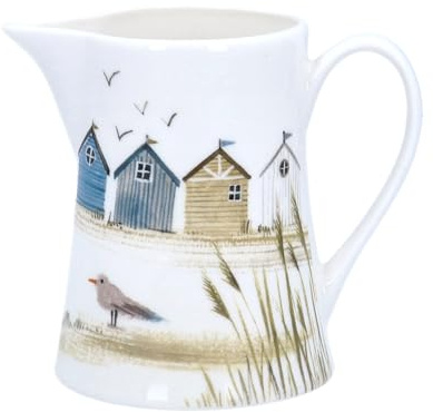Gisela Graham Nautical Beach Huts Bone China Jug, Small