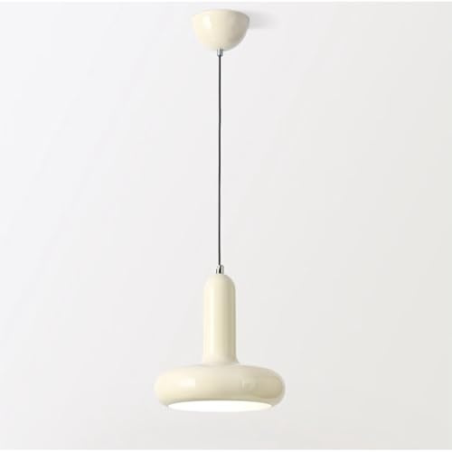 Mkichi Hängelampe Küche Modern E27 Pendelleuchte Esstisch Rund Küchenlampe Hängend,Lampenschirm Hängelampe Metall Vintage,Hängelampen für Schlafzimmer Wohnzimmer Esszimmer (Weiß)