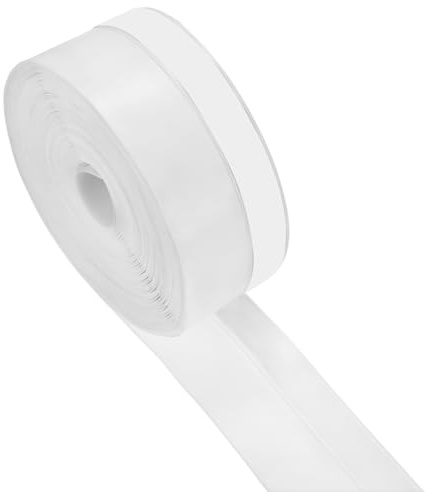 M METERXITY Guarnizione Per Porta In Silicone, 1.77 Pollici (45mm) Silicone 32.8 Piedi Ferma Spifferi Per Finestre/Doccia Porte, Nastro Adesivo Sigillante [Bianco]