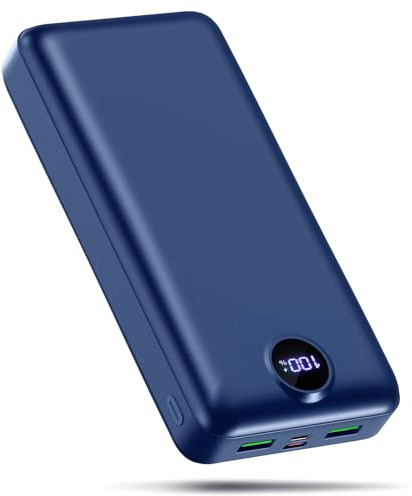 PDBEST PowerBank 50000mAh große kapazität, 22,5W schnelles Aufladen externer Akku USB-C 3 Ausgänge und 2 Eingänge LED Display Power Bank kompatibel mit iPhone Tablet Android usw Blau