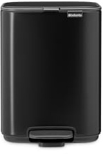 Brabantia Bo Treteimer 4 L (mattschwarz), platzsparender Mini Mülleimer mit Soft-Close-Funktion und leichtgä§ngigem Pedal, Badmülleimer mit herausnehmbarem Inneneimer, inklusive PerfectFit Müllbeuteln