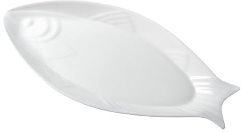 WEKADRIN Plato de cerámica ovalado para servir pescado, duradero, liso, brillante, versátil, se puede utilizar para el hogar, restaurante, decoración de mesa festiva, buffet, celebraciones familiares