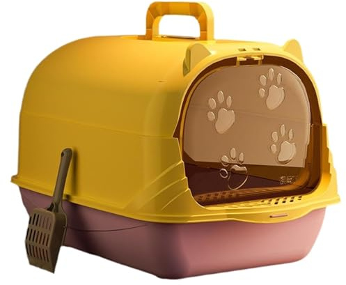 Lettiera Gatto Lettiera Per Gatti Con Coperchio Vasino Per Gatti Accessori Per Animali Domestici Sabbiera Portatile Antispruzzo Con Paletta Chiusa Pratica e Igienica(Purple)