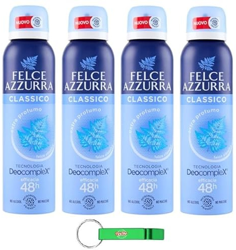 Felce Azzurra Deodorante Spray Classico Deocomplex, Efficacia 48 ore, senza macchie, 150 ml + Portachiavi Beni Culinari