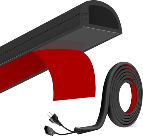 Kabelkanal, 1m Kabel Verstecken - Kabelkanal Selbstklebend zum Verstecken von Stromkabeln im Haushalt & Büro