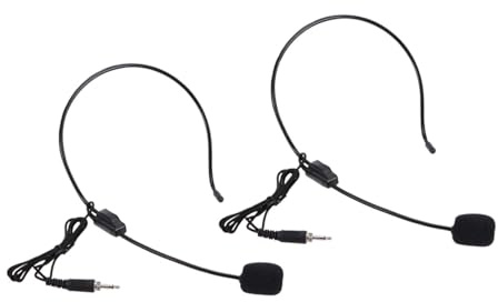 GALPADA 2 pezzi Microfono Filo da Testa con Condensatore Amplificatore Vocale Archetto Ergonomico Riduzione Rumore per Karaoke e Giochi