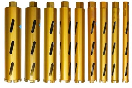 Foret à béton M22 370 mm pour perçage à sec et humide, avec alliage et grains émeri, compatible avec les machines manuelles ou à noyau fixe (38 mm)