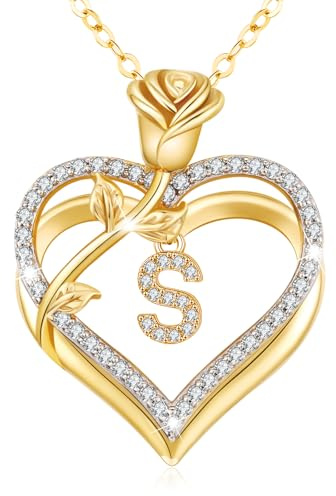 Gold Necklaces for Women Rose Pendant Jewellery Birthday Gifts for Women