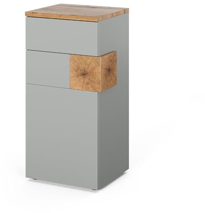Vicco Midischrank Eden, Grau, 40 x 84 cm | viel Stauraum für Badutensilien