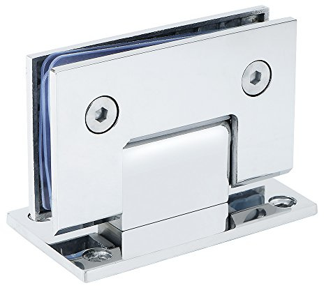 Alise Heavy Duty à 90 degrés Porte en verre Placard Showcase Cabinet Verre Clamp Charnière de porte de douche Wall-to-glass, SUS304 en acier inoxydable Finition brossée, BL5500-C
