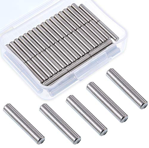 Swpeet 50Pcs 5mm x 25mm Dowel Pin Shelf Support Pegs, Stainless Steel Polished Nickel Shelf Support Pin Fasten Elements Perfect for Fixing a Component's Position Join Components