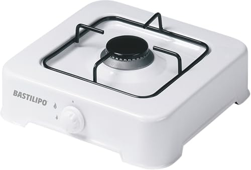 Bastilipo CG-100 Cocina de Gas Butano o Propano, 1.9 W, Estructura de Acero con Doble Capa de Esmalte, Blanco