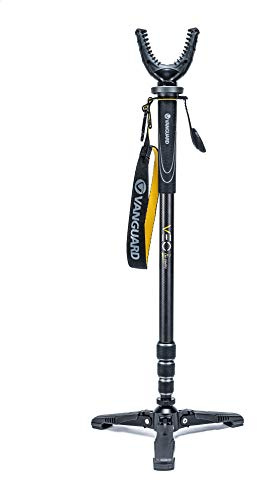 VANGUARD VEO 2 CM-234TU Carbon Fiber Shooting Stick, Tri-Stand Base with Ball Joint, Rotating and Removeable U Shaped Yoke,Grey/Black