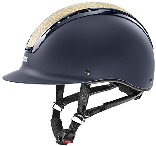 uvex suxxeed starshine - robuster Reithelm für Damen und Herren - individuelle Größenanpassung - optimale Belüftung - navy-champagner - 55-56 cm