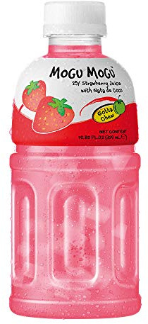 Mogu Mogu Jugo de Frutas con Nata De Coco, 10.82 Fl Oz (Fresa, Paquete de 24)