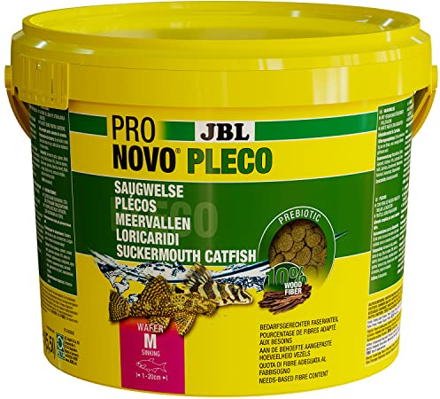 JBL PRONOVO PLECO WAFER, foderrån för sughavskatt från 1–20 cm, fiskmat, storlek M, 5,5 l