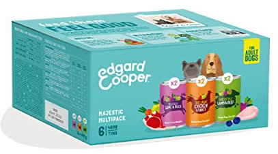 Edgard Cooper Nassfutter für Senior Hunde Huhn-Lamm-Wild 6 x 400g, Hundefutter Nass Multipack mit verschiedenen Geschmacksrichtungen, natürliche Zutaten und frisches Fleisch
