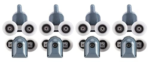 Set De Roulettes Pour Douche, 8 Pièces Poulies De Porte De Douches, Rouleaux Roues Roulements Pour Glissières De Roues Supérieures Et Inférieures Rouleaux, Pour Porte De Douche Coulissante En Verre