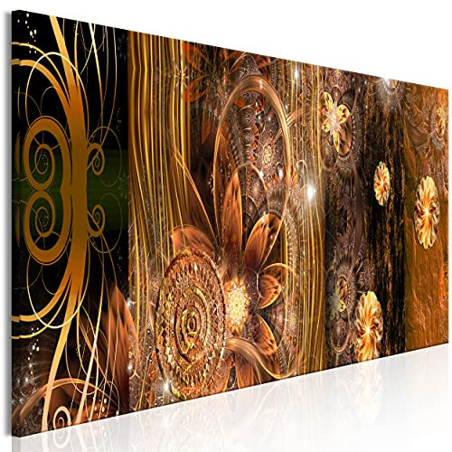decomonkey Bilder Abstrakt 150x50 cm 1 Teilig Leinwandbilder Bild auf Leinwand Vlies Wandbild Kunstdruck Wanddeko Wand Wohnzimmer Wanddekoration Deko Ornament Blumen
