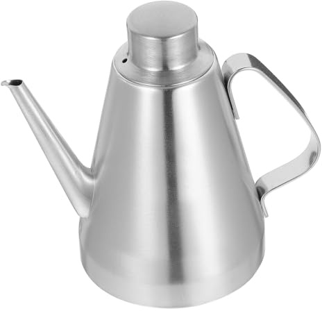 Housoutil Stainless Steel Oil Dispenser Bottle 10Oz with Non-Drip Long Spout Olive Oil Pourer Vinegar Sauce Container for Kitchen Home Restaurant