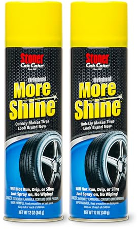 Stoner Car Care 91044-2PK Original More Shine Tire Shine Spray – Tire Dressing Restores Deep Matte Black Finish with Long-Lasting Rain-Resistant Protection, Dry-to-Touch – 12 oz (Pack of 2)