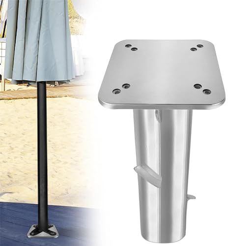 XMTECH Universal Bodenplatte Schirmständer Sonnenschirmständer, Robust Bodenanker Bodenhülse für Sonnenschirme Gartenschirm