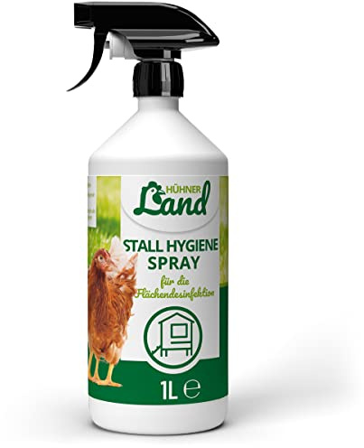 HÜHNER Land Stall Hygiene Spray, Desinfektion speziell für den Hühnerstall 1L für Hühner - Als Desinfektions-Reiniger für alle Flächen im Stall I Gegen Giardien, Pilze & Bakterien, Hygienespray