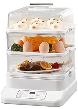 Máquina de desayuno multifuncional de tres pisos para el hogar, olla de vapor eléctrica para cocinar al vapor, albóndigas, sartén para el hogar