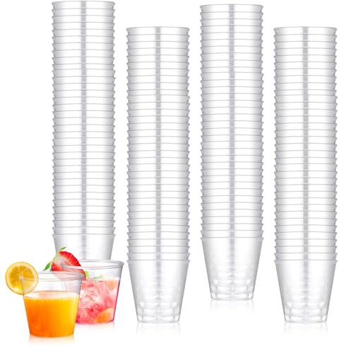 Hejo 200 Stück Schnapsgläser Plastik, 3cl/30ml Shotgläser, Plastikbecher, Schnapsbecher aus PS - Material, Wiederverwendbarer Trinkbecher, Pinnchen für Weihnachten, Partys