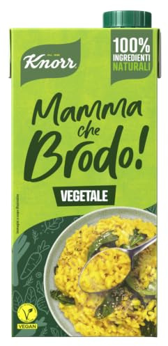 Knorr Mamma Che Brodo! - Brodo Vegetale Pronto, 100% Ingredienti Naturali, Senza Glutine e Lattosio, Con Verdure da Agricoltura Sostenibile - 1L