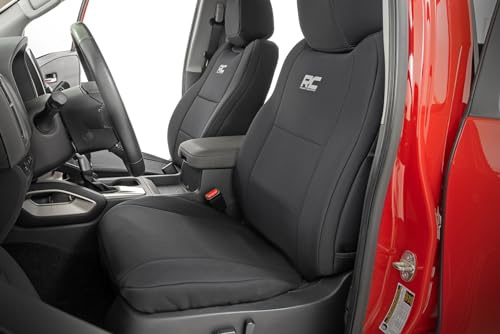 Rough Country Neoprene Seat Covers for Nissan Frontier Crew Cab (2022-2024) - Waterproof & UV Resistant, Foam Padded, Front & Rear Seat Cover Set