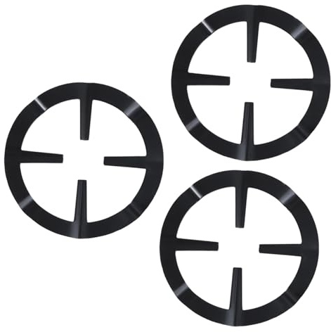 Lot de 3 Supports de Cafetière pour Gaz en Acier Inoxydable | Noir, Antidérapants, Équilibre les Petites Casseroles et Poêles, Usage sur Table de Cuisson Restaurant