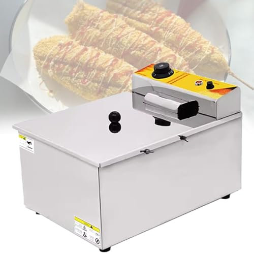 DOZPAL 1900W Commercial Cheese Hot Dogs Sticks Frying Machine, 8pcs Kitchen Electric Fryer Sausage Frying Equipment for Chips, French Fries, Donuts