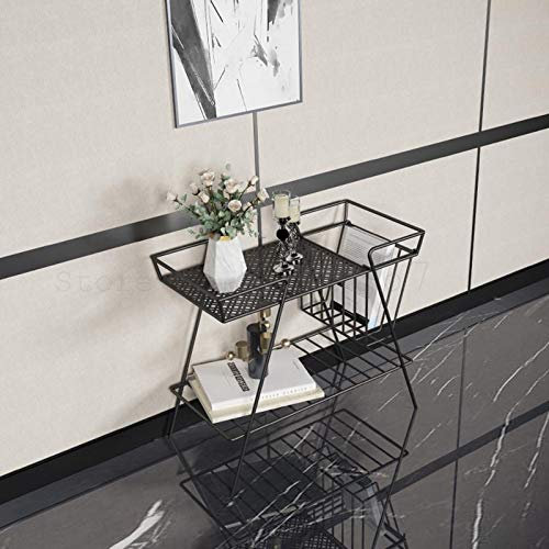 GaRcan Bodenzeitungsständer, Eisenzeitungsständer, einfacher Boden, bietet Platz für Zeitungsständer, Zeitschriftenständer, Regal für das Heimbüro (Schwarz, 62 x 53,5 x 31,5 cm)