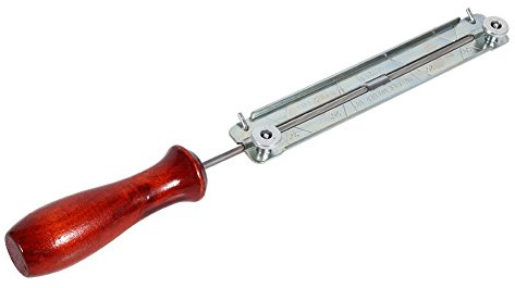 Kettensägen-Kettenfeilen-Schärf-Set, Holzhalter, Werkzeug, 4,0 mm, 4,8 mm, 5,5 mm, geeignet für die meisten Ketten (Holzgriff + Halterung + Feile/4,0 mm)