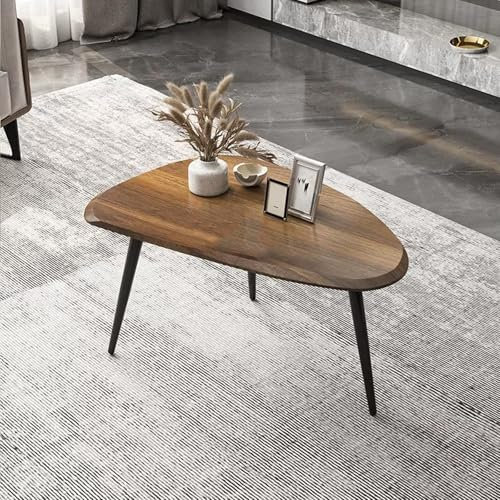 Table basse salon,table basse ronde bois,table basse moderne,table basse ovale,table base,table basse noire,table basse noyer,Table basse de salon, table basse, petite table basse(Walnut color,41CM)