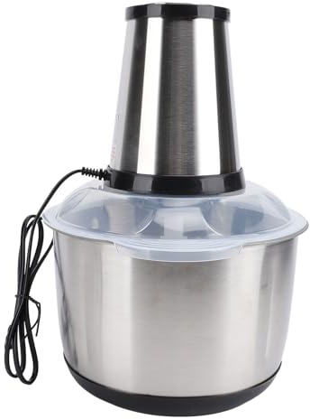 Procesador de Alimentos, 5L 500W SUS Picador Eléctrico de Alimentos de Acero Inoxidable con Motor de Cobre Potente Picadora de Carne Picadora Eléctrica Profesional de Verduras (EU)