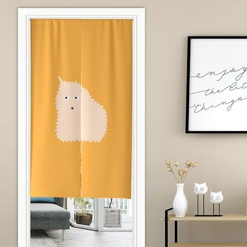 Küchenvorhänge Abstract Orange Beige Scheibengardinen Polyester Vorhänge Kurz Waschbar Raumteiler Vorhang Türvorhang Langlebig Küchenvorhang Kurze Gardinen Verdickung Tür Vorhang 70x150cm