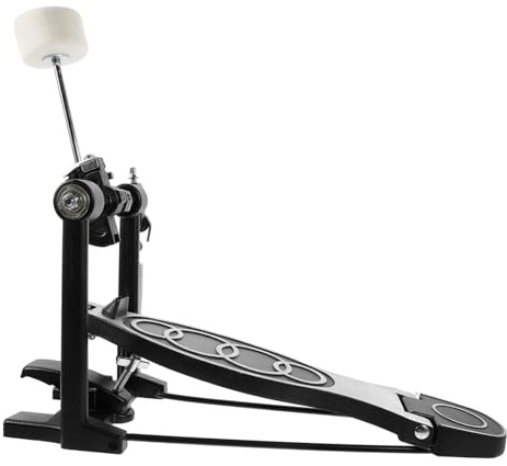 Einzelpedal für Schlagzeugzubehör 1 Stück, Schwarz, Präzise Gefertigt | Gusseisen und Aluminiumlegierung, Einfache Montage, Vielseitig Einsetzbar für Pedalteile und Ersatz