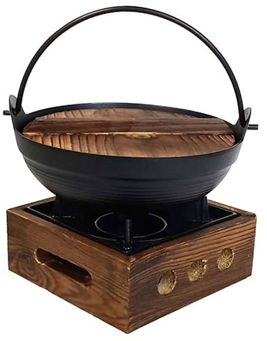 COLLBATH Marmite Fonte Pour Cuisson Marmite Japonaise Avec Support Poêle Fonte Pour Nabemono