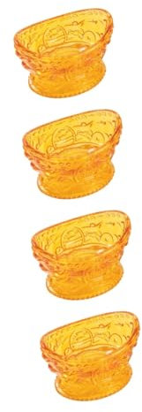 PRETYZOOM 4pcs Glass Ingot Shape Candle Holder Decorative Tealight Candlestick for Living Decor