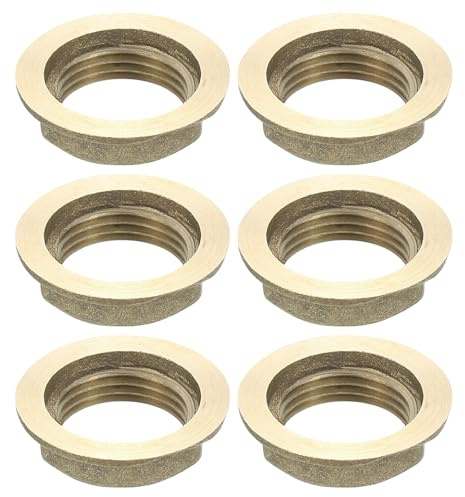 QUARKZMAN Accesorio de tubería G3/8 Tuerca hexagonal de brida de bloqueo Tuerca delgada roscada hembra para fontanería, latón 6 piezas