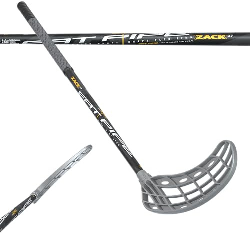 FAT PIPE Floorball Schläger Unihockey Stock Zack 27 ORC Black/Silver/Grey - IFF Zertifiziert, mit ORC Schaufel/Kelle (Schaftlänge 96 cm, Linke Hand Oben/Rechtsauslage)