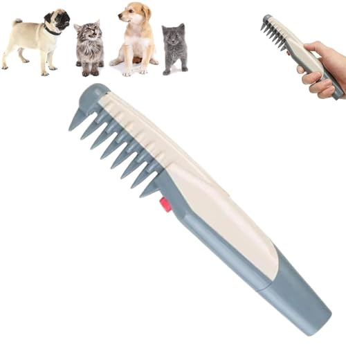 2-in-1 Elektrischer Kamm und Trimmer für Haustiere - Sanfter Knotenentferner für Hunde und Katzen, sicheres Entwirren und Trimmen der Haare für Körper, Pfoten und Gesicht (1Pcs)