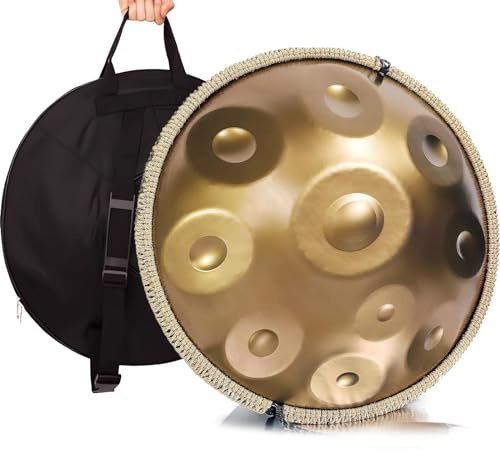 Handpan Drum 432Hz/440Hz, 9-12 Noten, 55.9 cm Steel Percussion Instrument with Drum Tripod for Meditation and Sound Healing