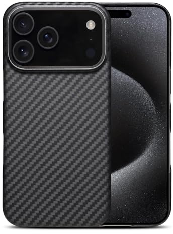Aramid-Kohlefaser-Schutzhülle für Apple iPhone 17 Pro, passend für MagSafe, Aluminium-Legierung, Metall, Schwarz