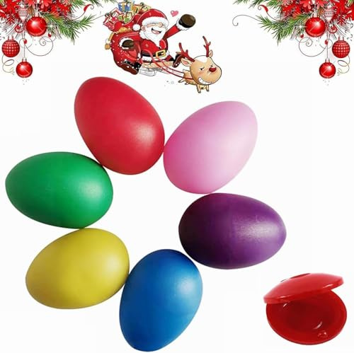 Eier Maracas Eier Shaker Set,Musikinstrument Egg Shaker,Schütteleier für Kinder,für Musikalische Früherziehung Party Klassenzimmerzubehör Musikinstrument für Babys und Kleinkinder Spielgeräte,6 Stück